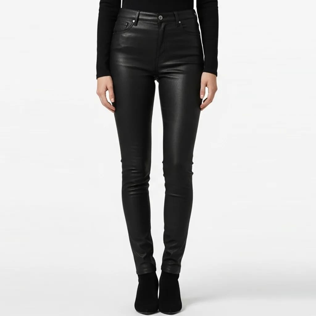 black faux leather pants velvet nightfall front view