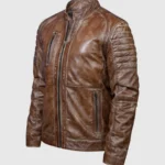 Waxed Brown Biker Jacket