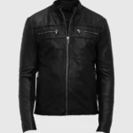 Black Edge Men's Leather Biker Jacket