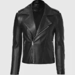 Vortex Men's Black Biker Leather Jacket