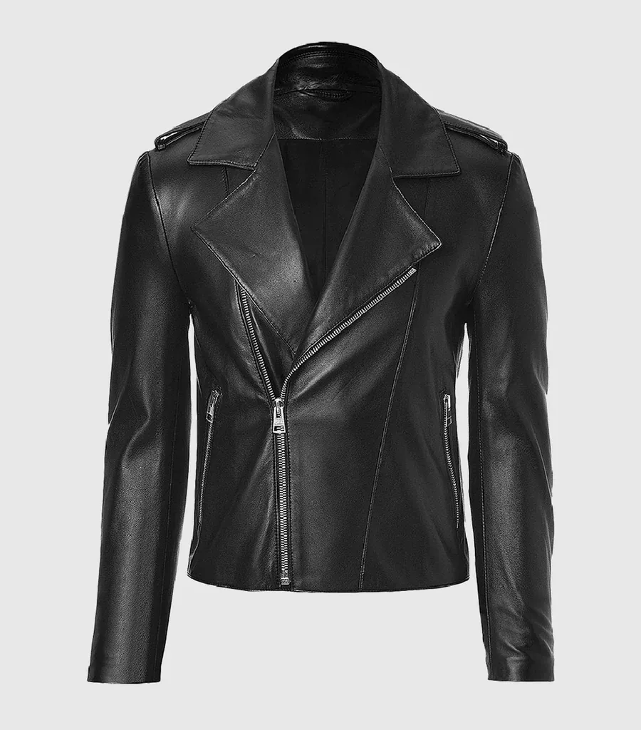 Vortex Men's Black Biker Leather Jacket