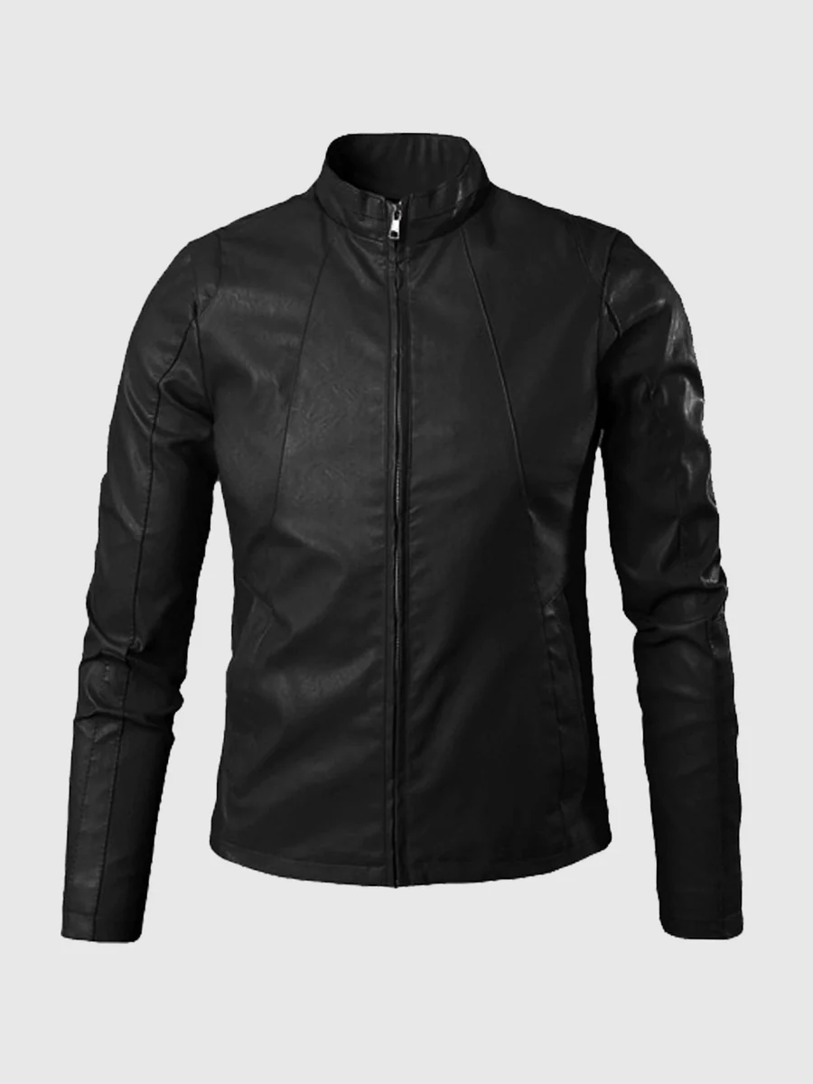 Black Viper Men's Leather Biker Jacket Black Viper Men's Leather Biker Jacket