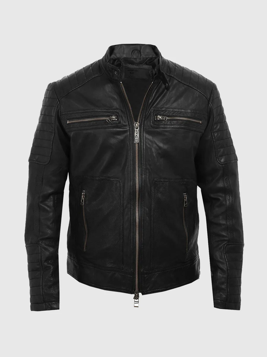 Dark Thunder Men's Black Biker Jacket Dark Thunder Men's Black Biker Jacket