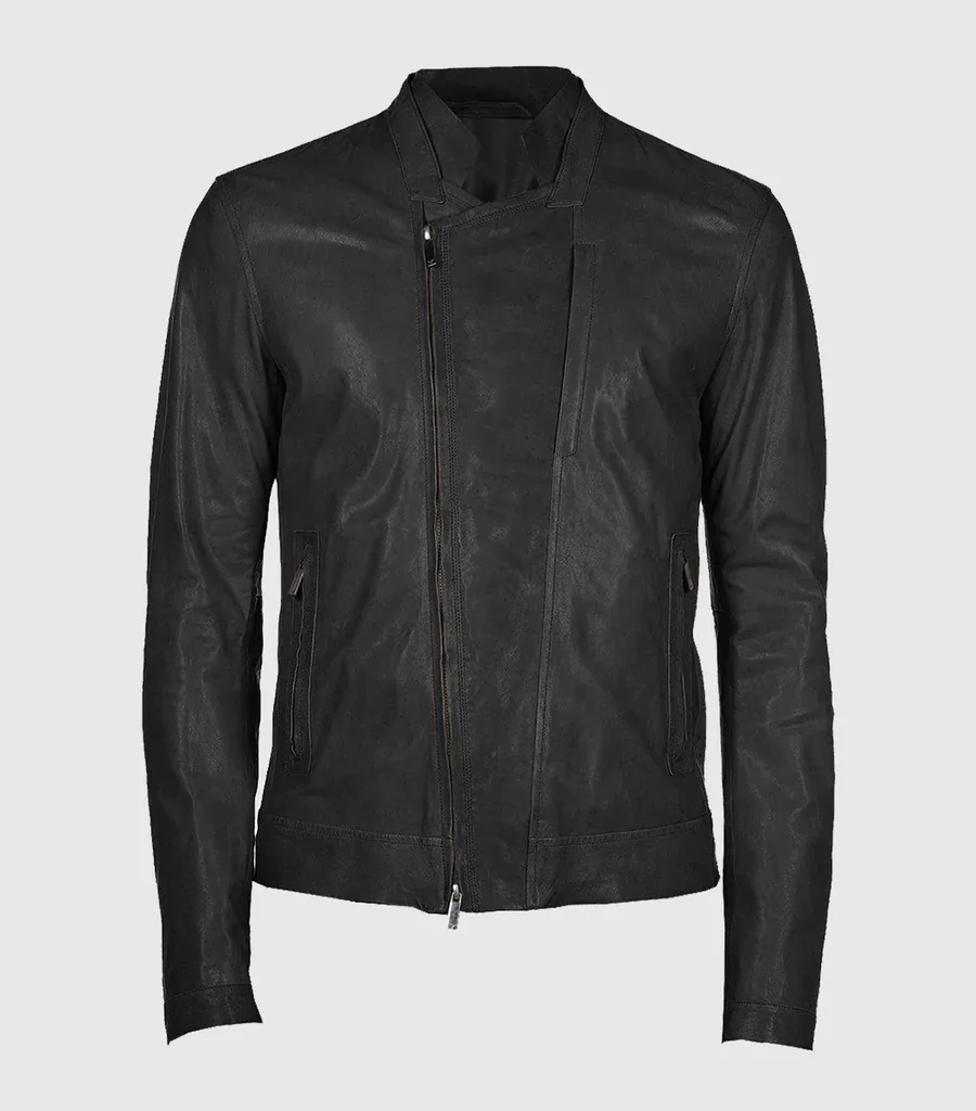 Maverick Men's Black Biker Leather Jacket