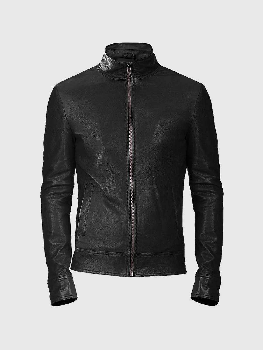 Midnight Racer Men's Leather Biker Jacket Midnight Racer Men's Leather Biker Jacket