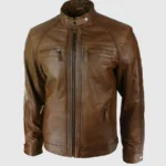 Rusted Valor Men's Brown Leather Jacket