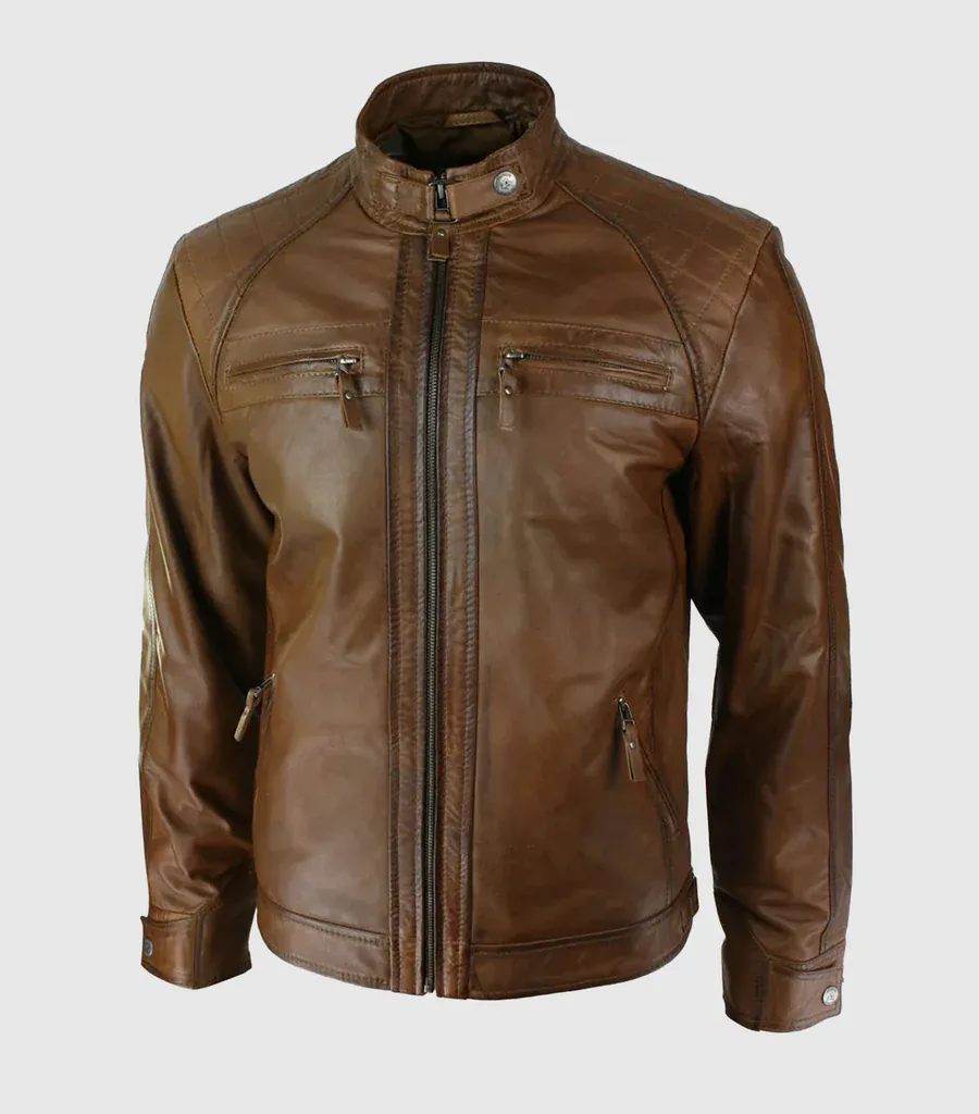 Rusted Valor Men's Brown Leather Jacket