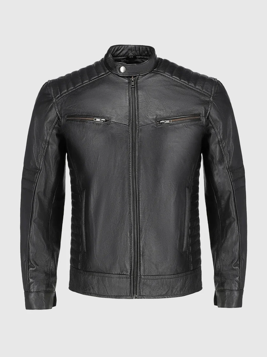 Thunderstrike Men's Black Motorcycle Jacket Thunderstrike Men's Black Motorcycle Jacket