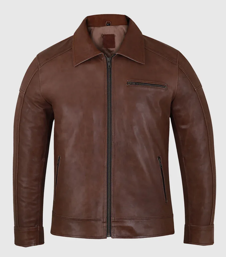 Ironclad Vintage Brown Men's Waxed Leather Jacket