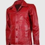 Classic Red Leather Coat