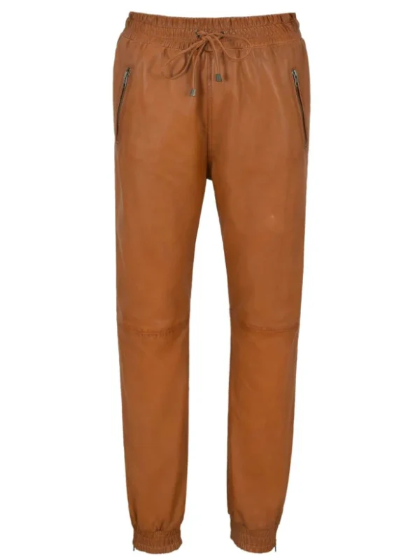 Custom Leather Jogger Pants with Elastic Waist