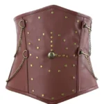 Graz Steampunk Spiral Steel Boned Faux Leather Underbust Corset