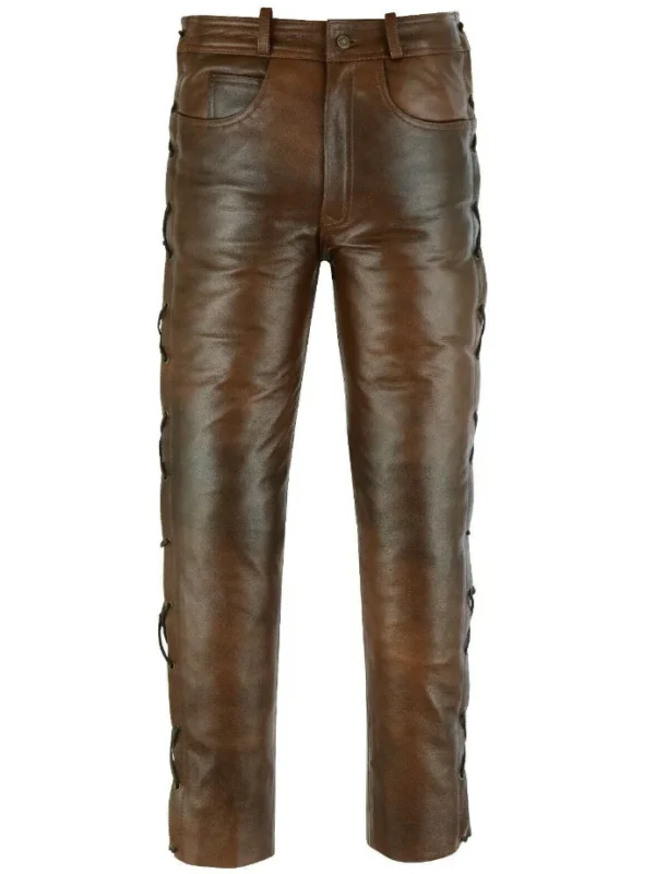 Custom Heritage Leather Laced Pants