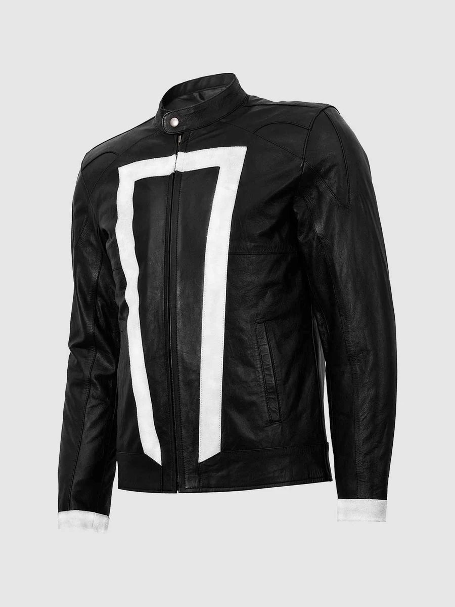 Black and White Leather Motorcycle Jacket Black and White Leather Motorcycle Jacket
