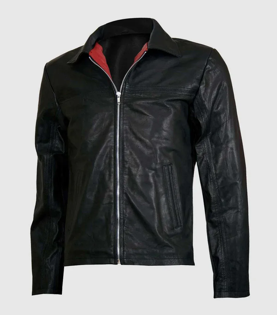 Black Leather Racer Jacket