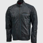 Blue Waxed Jacket With Red Shade
