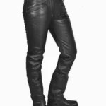 Men's Black Genuine Leather Pants Jeans