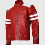 Red & White Leather Jacket