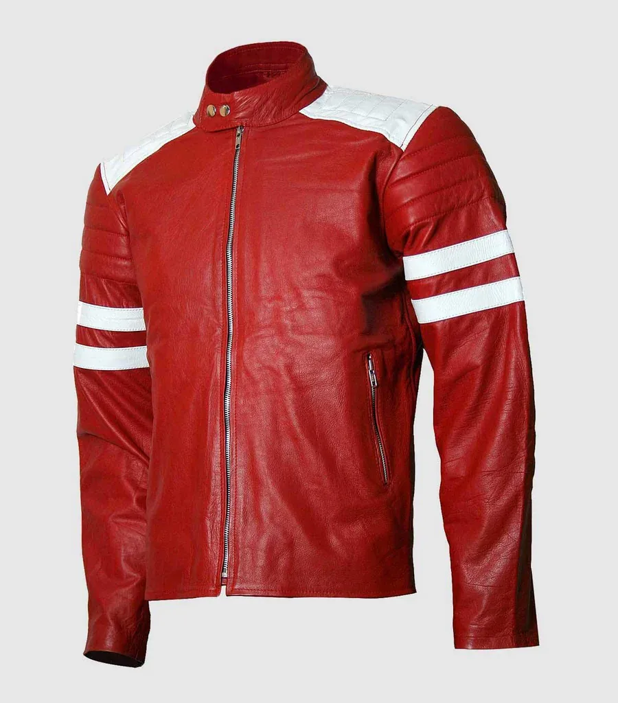 Red & White Leather Jacket