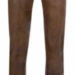 Men's Brown Genuine Leather Biker trouser pants