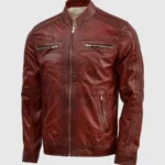Waxed Leather Burgundy Jacket