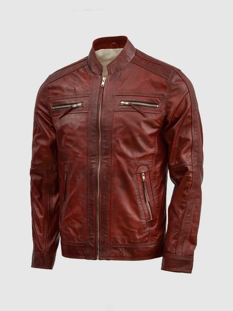 Waxed Leather Burgundy Jacket Waxed Leather Burgundy Jacket