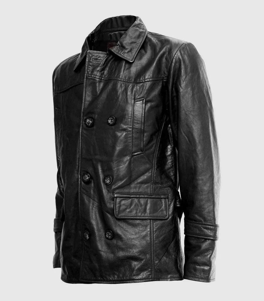 Black Reefer Leather Jacket