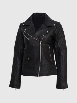 Custom Quilted Women’s Leather Biker Jacket