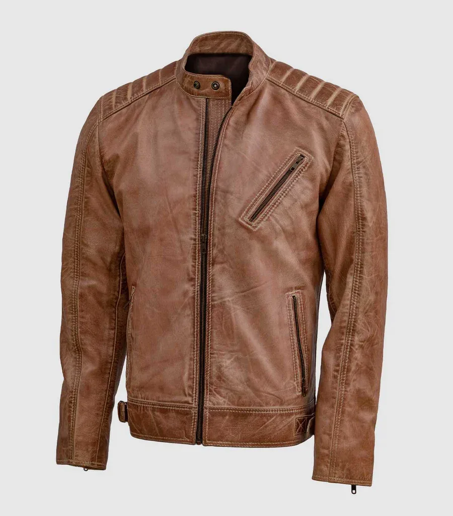 Distressed Leather Waxed Jacket