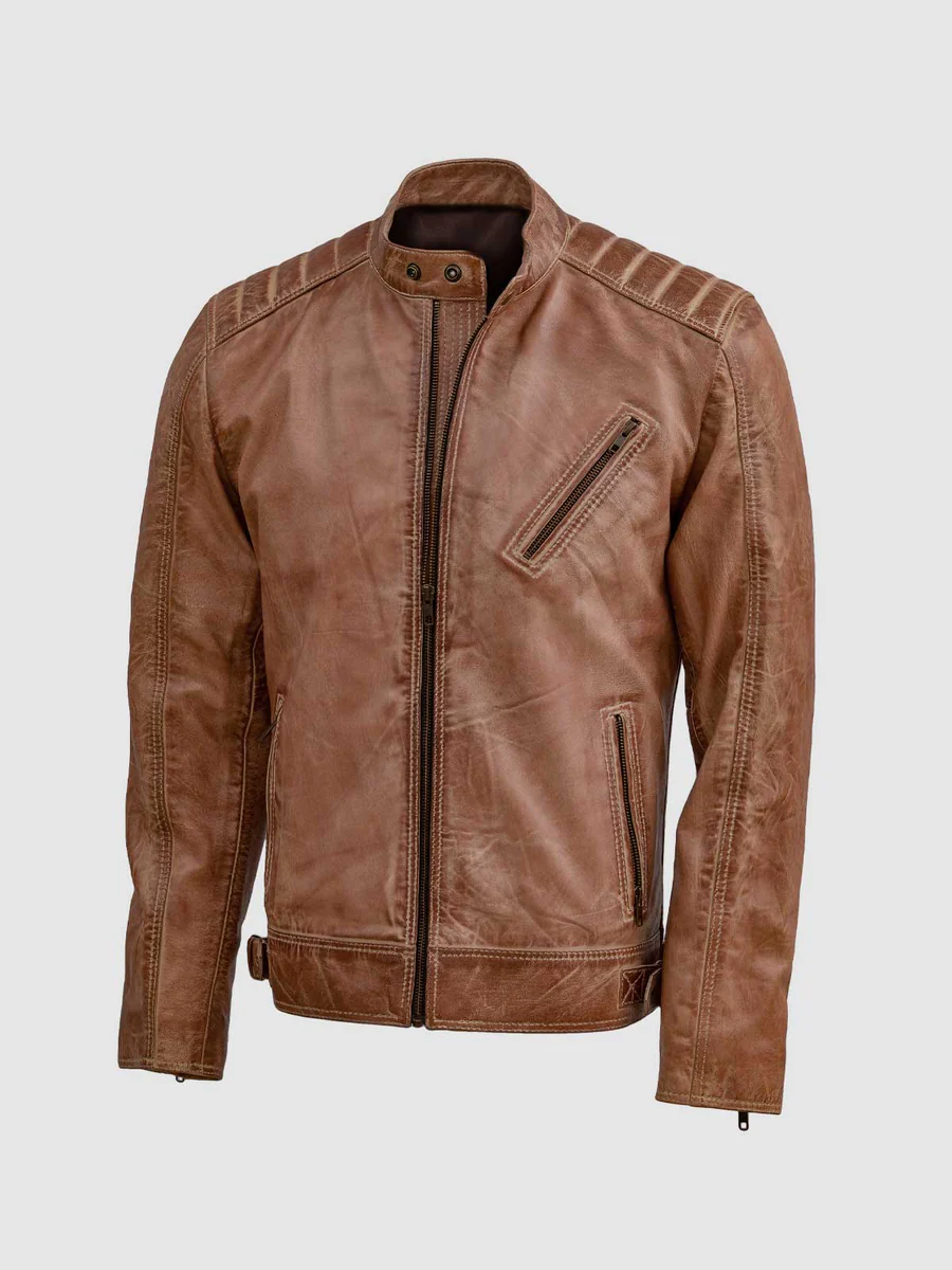 Distressed Leather Waxed Jacket Distressed Leather Waxed Jacket