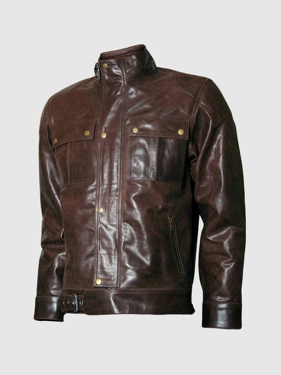 Classic Distressed Men's Brown Leather Motorcycle Jacket Classic Distressed Men's Brown Leather Motorcycle Jacket
