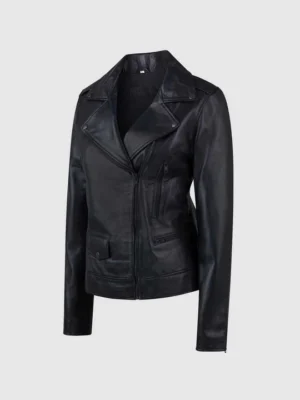 Custom Women’s Asymmetrical Leather Jacket