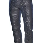 Men's Genuine Leather Laced Biker trouser pants