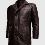 Brown Leather Blazer Jacket