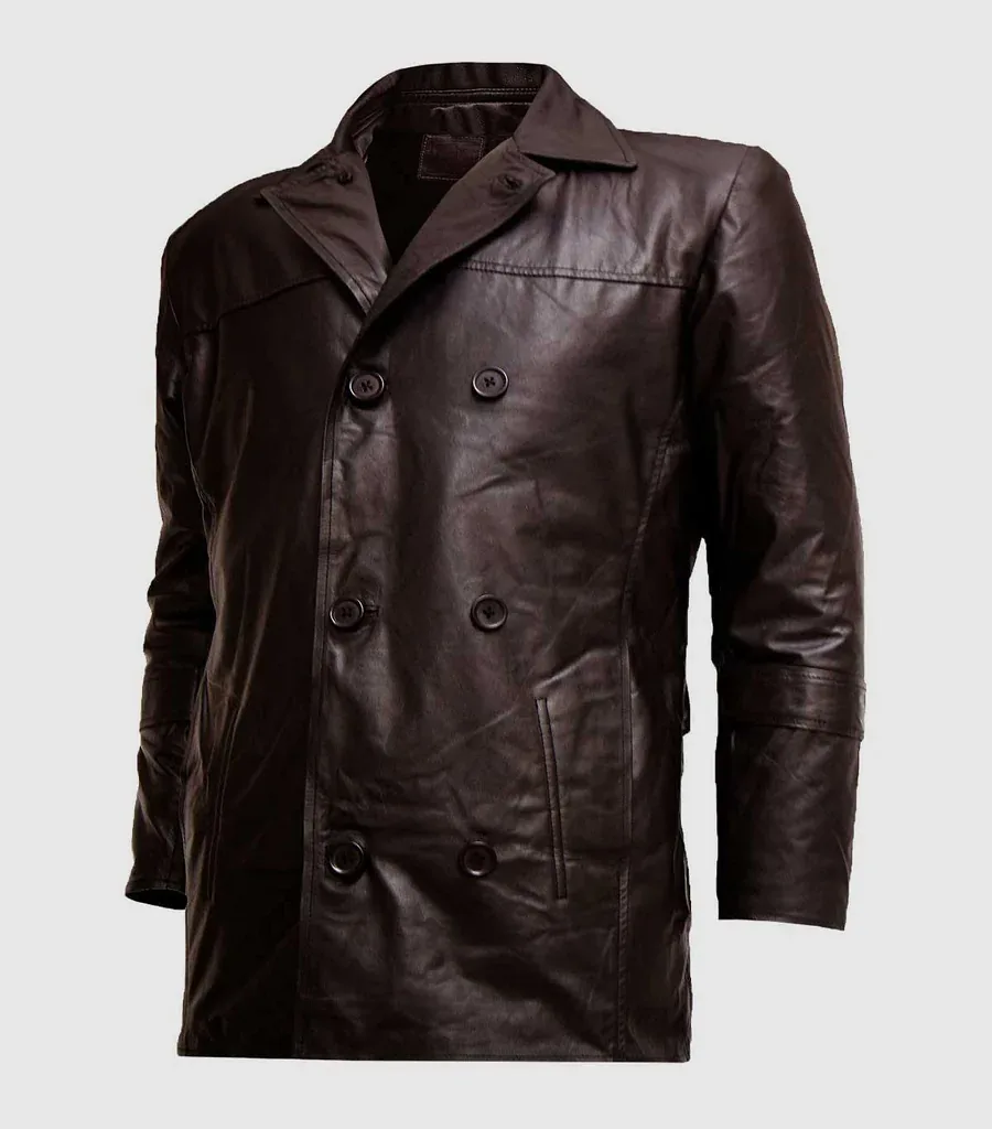 Brown Leather Blazer Jacket