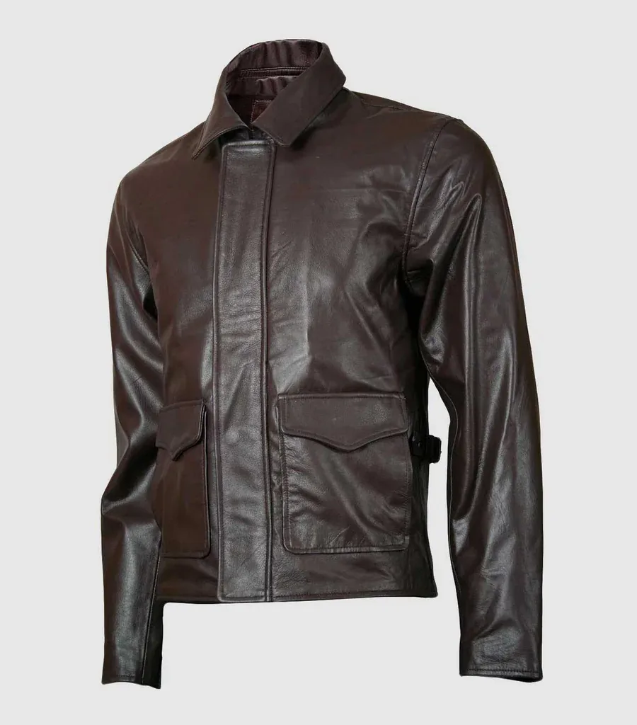 Brown Leather Biker Jacket