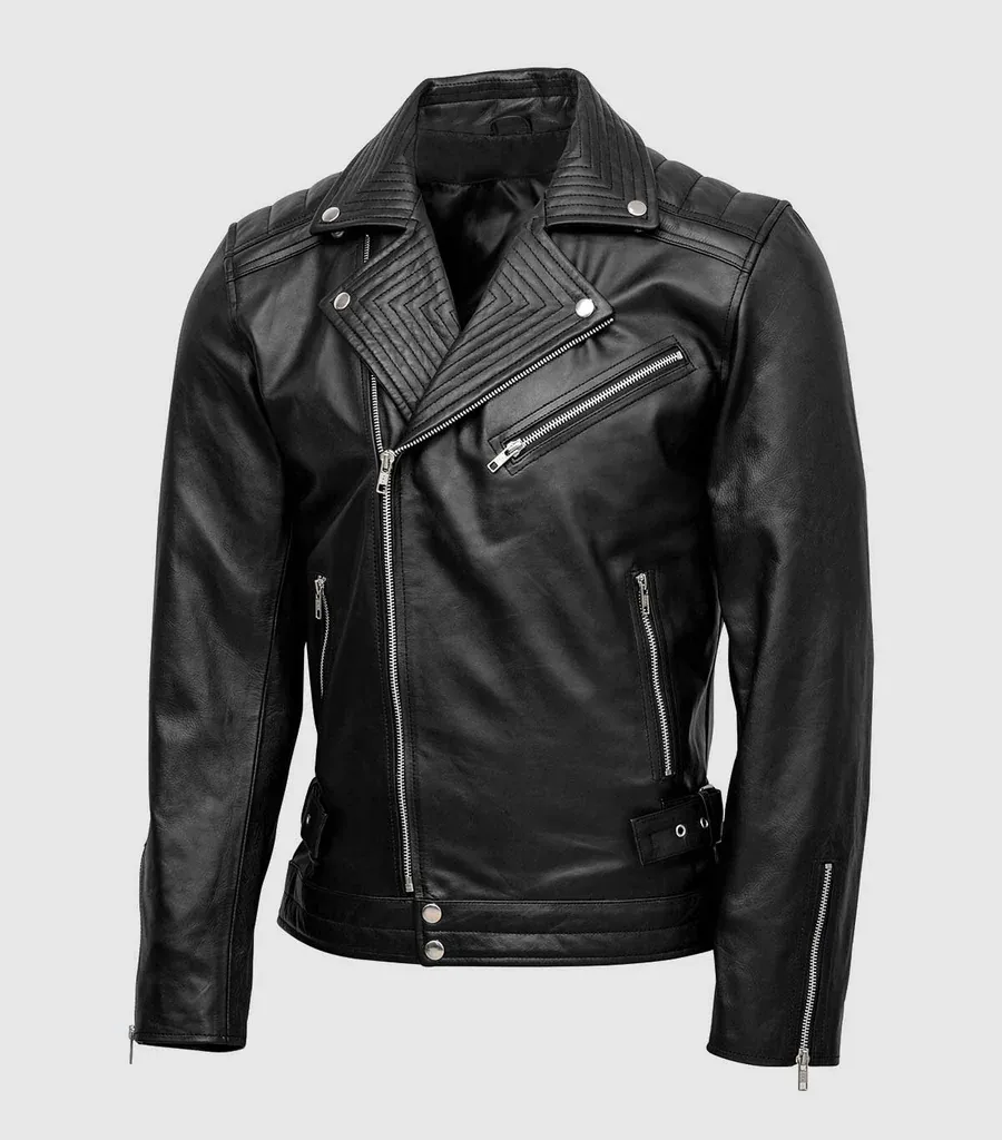 Quilted Biker Leather Jacket