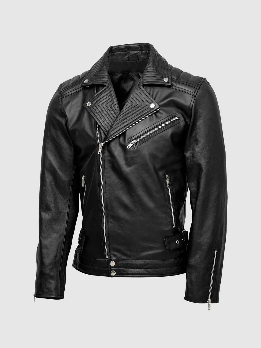 Quilted Biker Leather Jacket