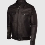Men's Expressive Brown Bomber Leather Jacket