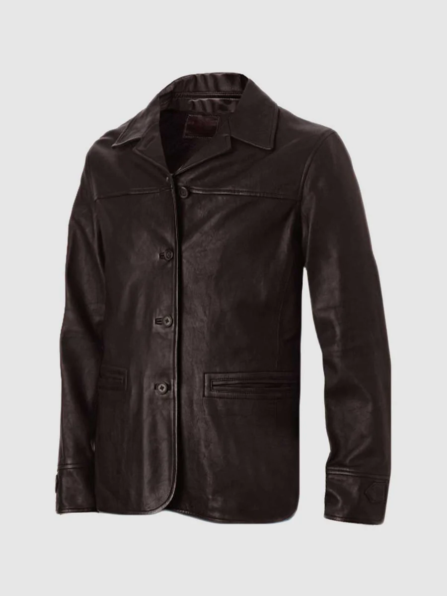 4 Button Brown Leather Coat 4 Button Brown Leather Coat