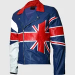 Men's Union Jack Flag Biker Leather Jacket