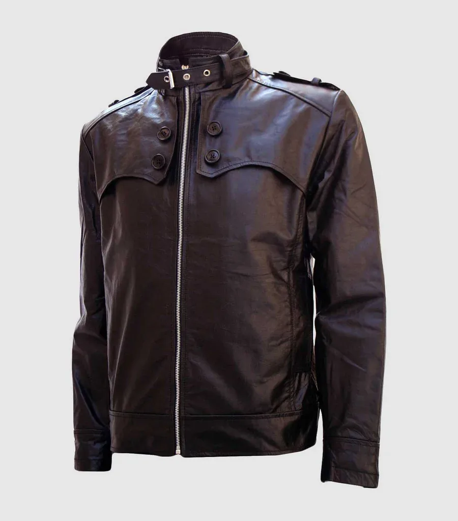 Men's Versatile Brown Biker Leather Jacket
