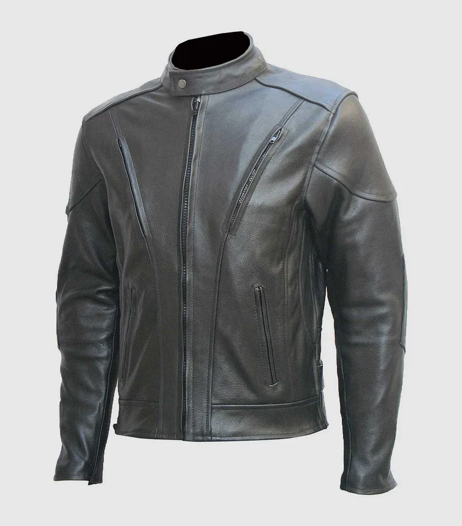 Black Motorcycle Leather Jacket