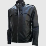 Menswear Black Cropped Leather Jacket