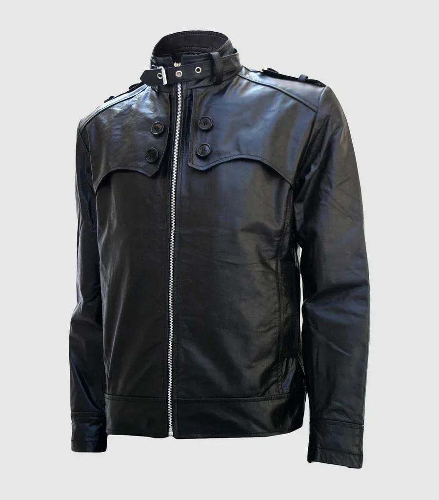 Menswear Black Cropped Leather Jacket