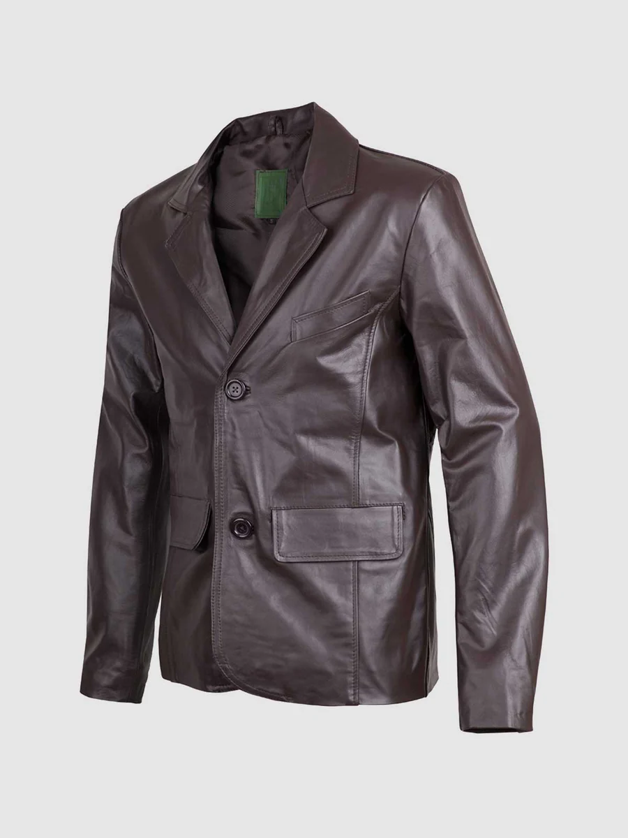 2 Button Brown Leather Blazer 2 Button Brown Leather Blazer