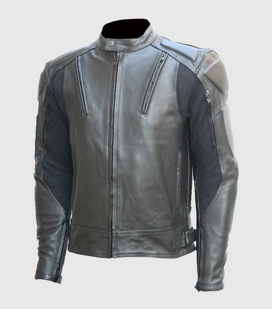 Protective Men’s Black Leather Motorcycle Jacket