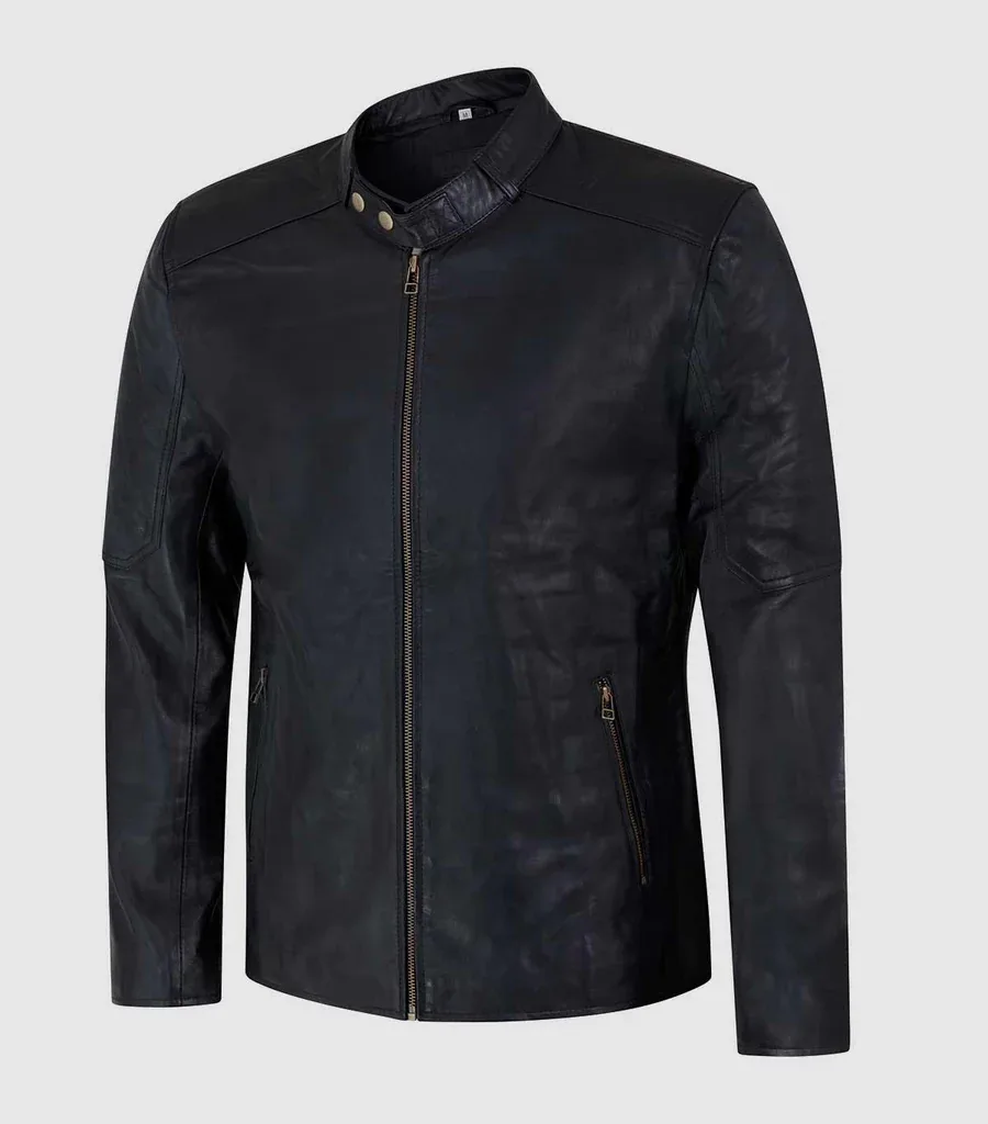 Cafe Racer Sheep Leather Jacket