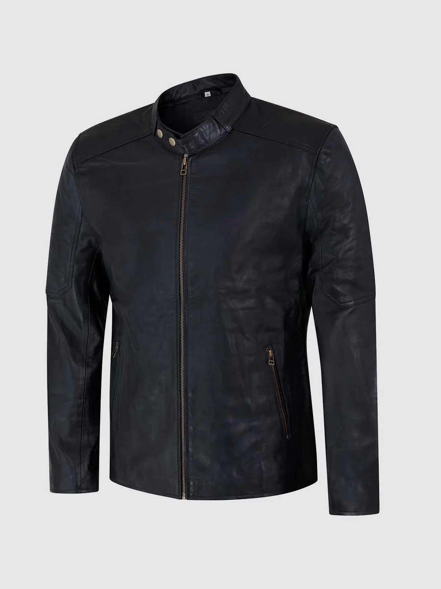 Cafe Racer Sheep Leather Jacket Cafe Racer Sheep Leather Jacket