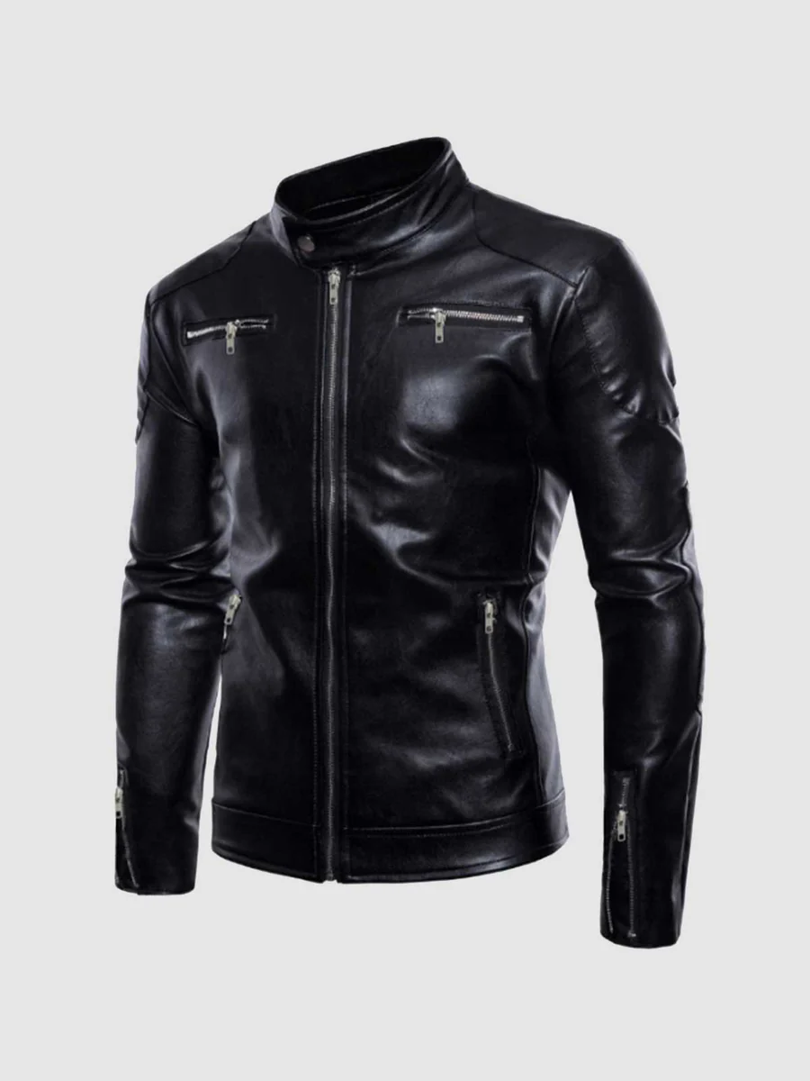 Stand Collar Leather Jacket Stand Collar Leather Jacket